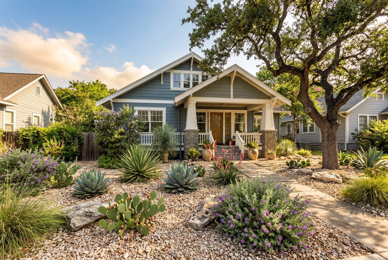 A well-maintained craftsman home with a welcoming front porch